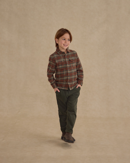 Pocketed Flannel Shirt || Holiday Plaid