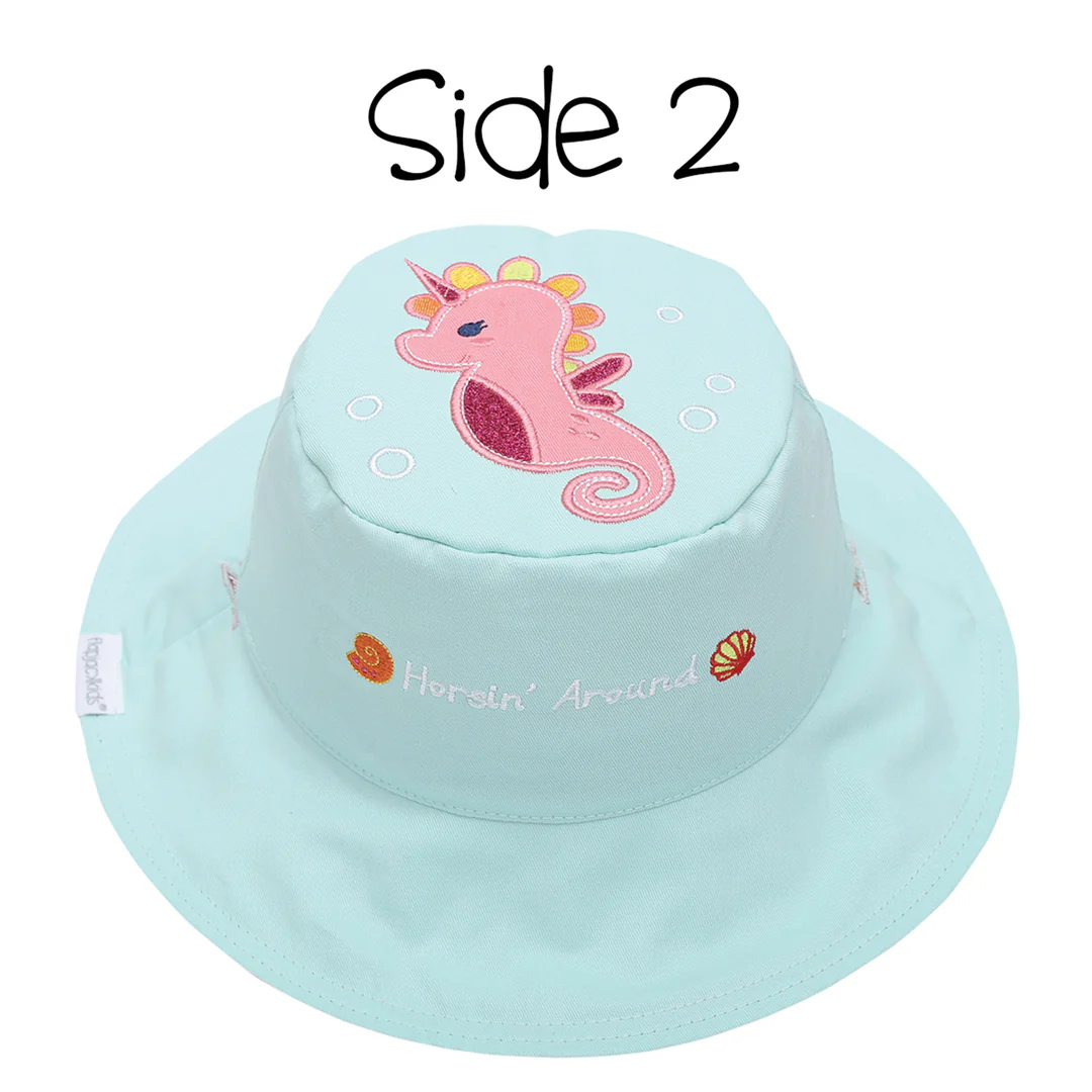 Reversible Kids UPF50+ Sun Hat MERMAID/SEAHORSE