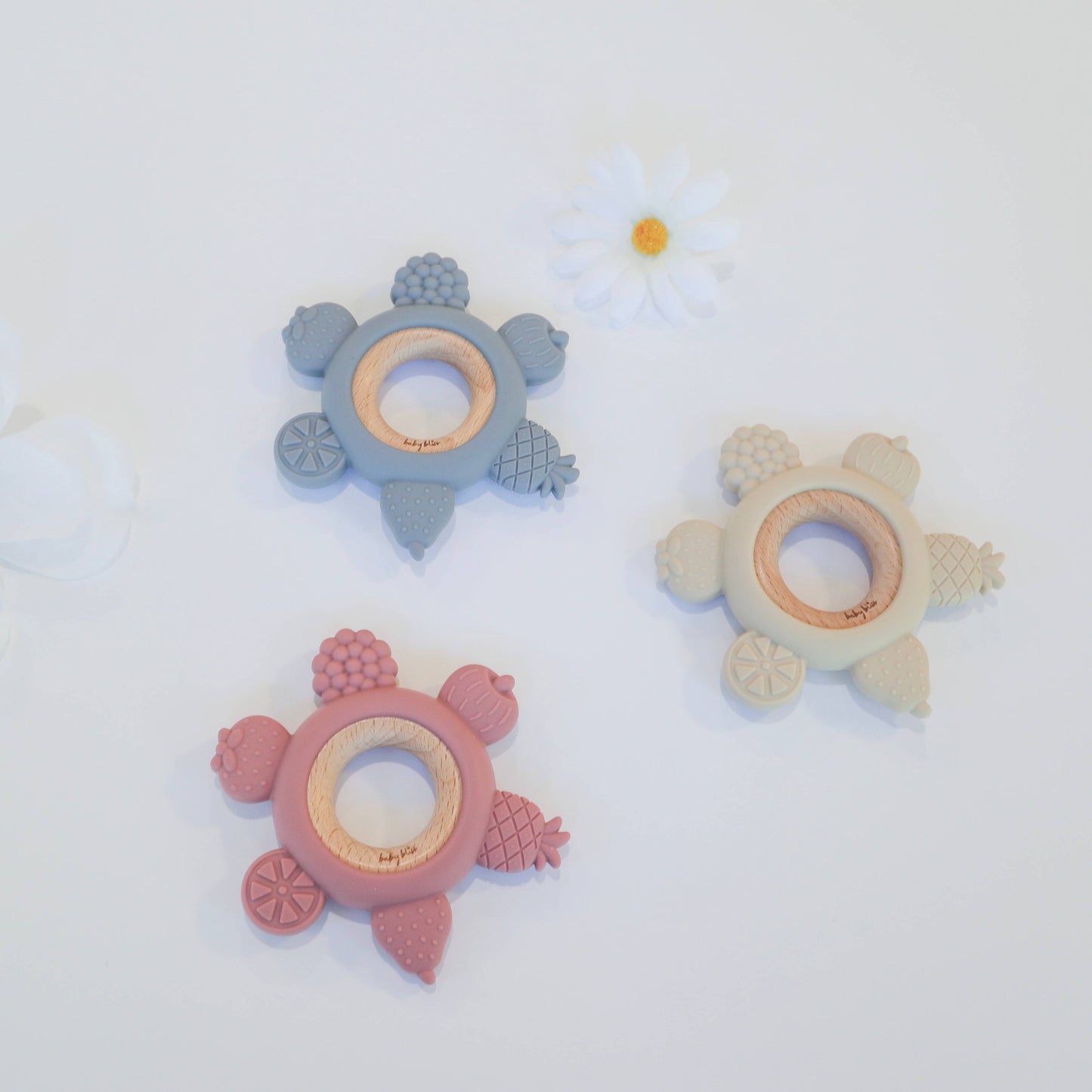 Fruit Teether Ring - Dusty Blue