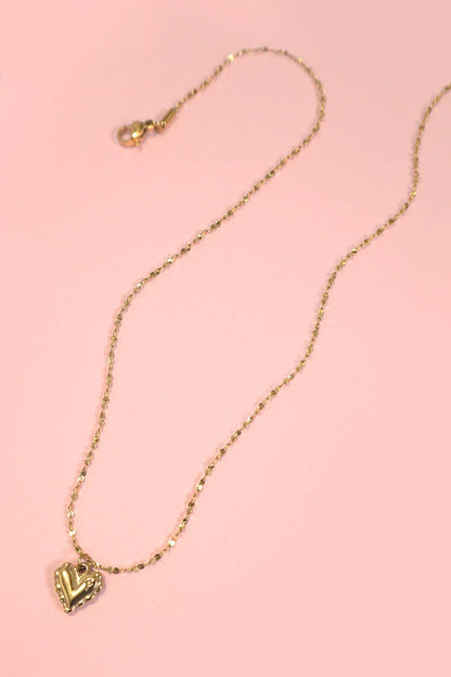 18K STAINLESS STEEL TARNISH FREE HEART NECKLACE | 80N1329