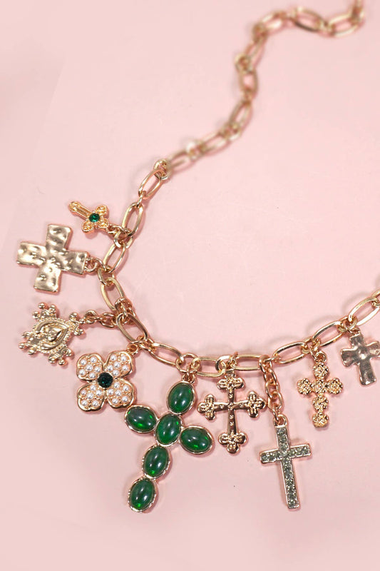 COLLAR CON DIJES - COLLAR CON DIJES DE CRUZ MÚLTIPLE | 80N1290