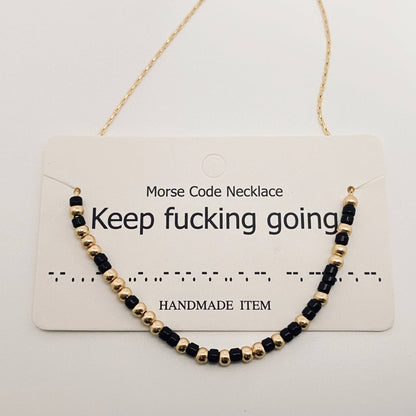 Handmade “Fuck off” Morse Code Necklace