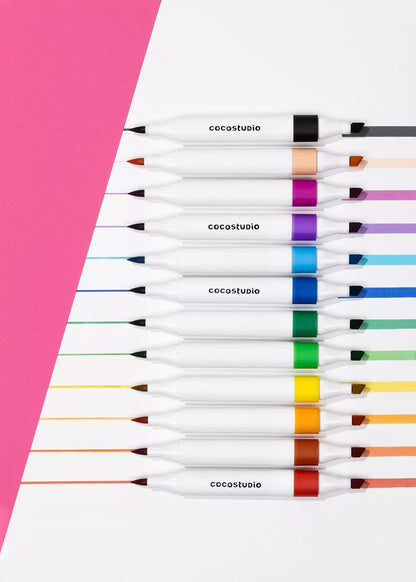 Washable Dual Tip Markers Set - 24 colors