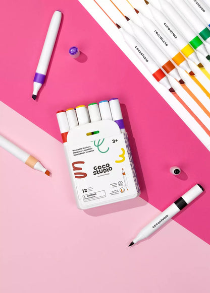 Washable Dual Tip Markers Set - 24 colors