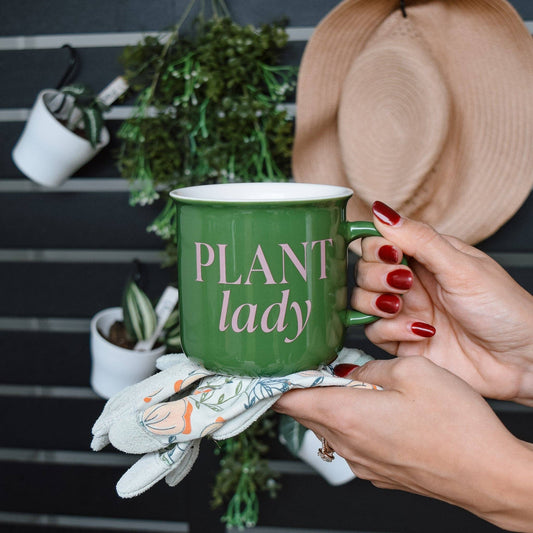 Tasse à café de 11 oz avec motif de feu de camp Plant Lady - Décoration d'intérieur et cadeaux