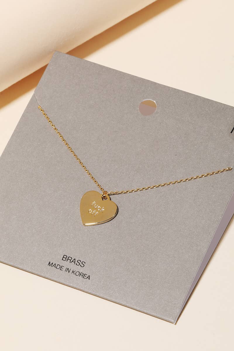 Fuck Off Heart Pendant Necklace