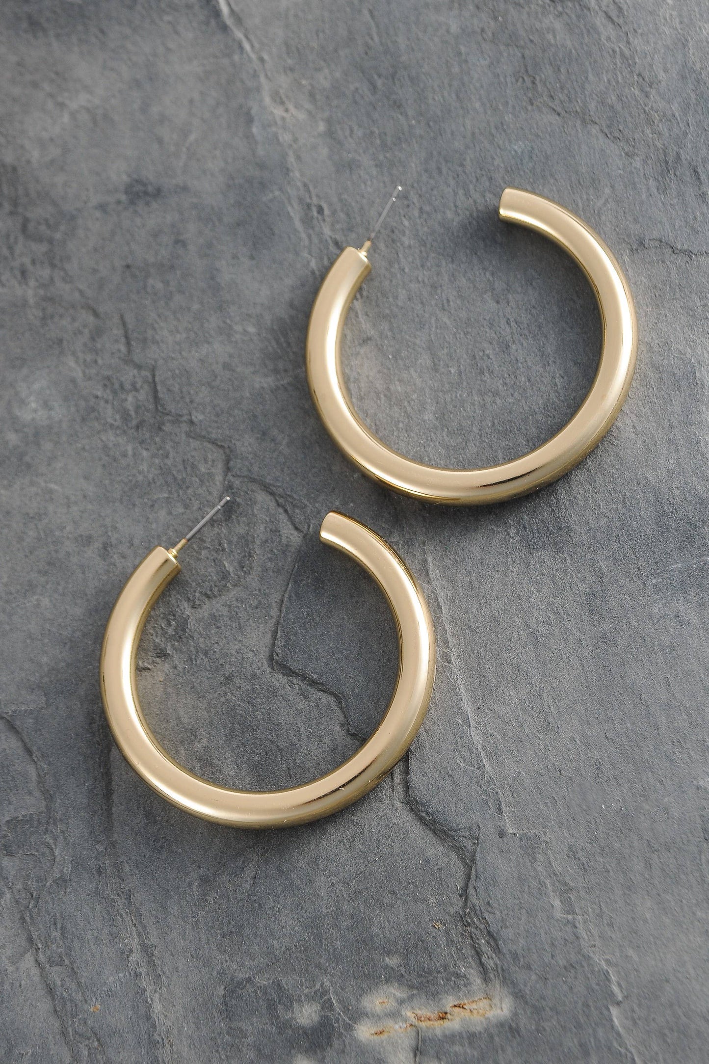 BOUCLES D'OREILLES CRÉOLES CLASSIQUES ÉPAISSES 1,75 POUCE | 10E3032446