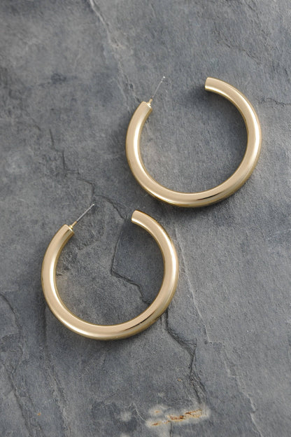 BOUCLES D'OREILLES CRÉOLES CLASSIQUES ÉPAISSES 1,75 POUCE | 10E3032446