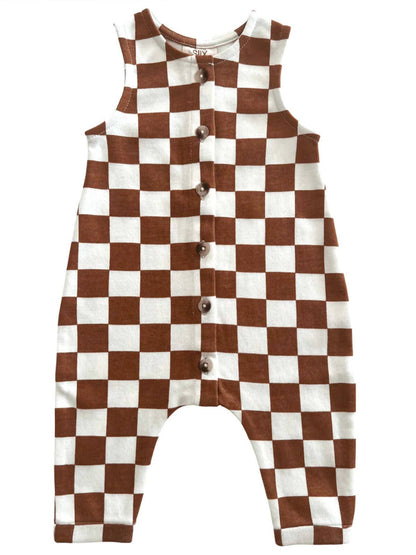 Stracciatella Checkerboard / Organic Bay Jumpsuit (Baby)
