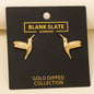 Gold Dipped Humming Bird Stud Dangle Earrings