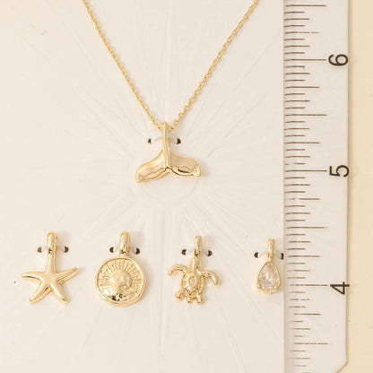 Whale Tail Swappable Pendant Necklace