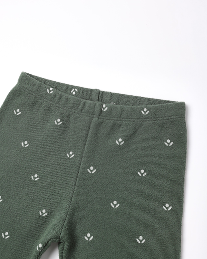 Spongey Knit Set || Evergreen Ditsy