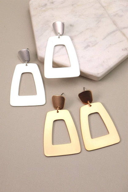 PENDIENTES RECTANGULARES MATE GOTA | 31E21564