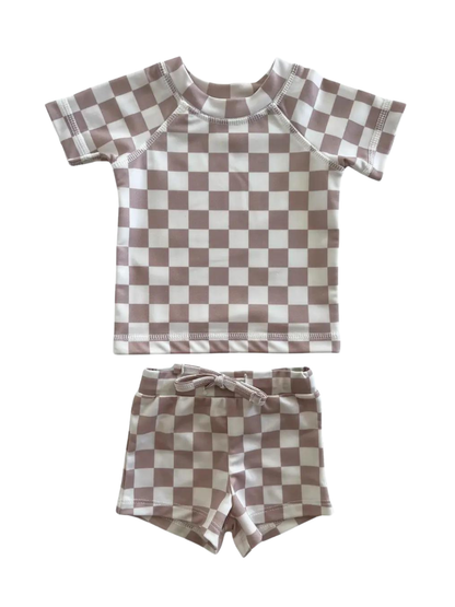 Tiramisu Checkerboard / Cove Rashguard Set / UPF 50+ (Baby)