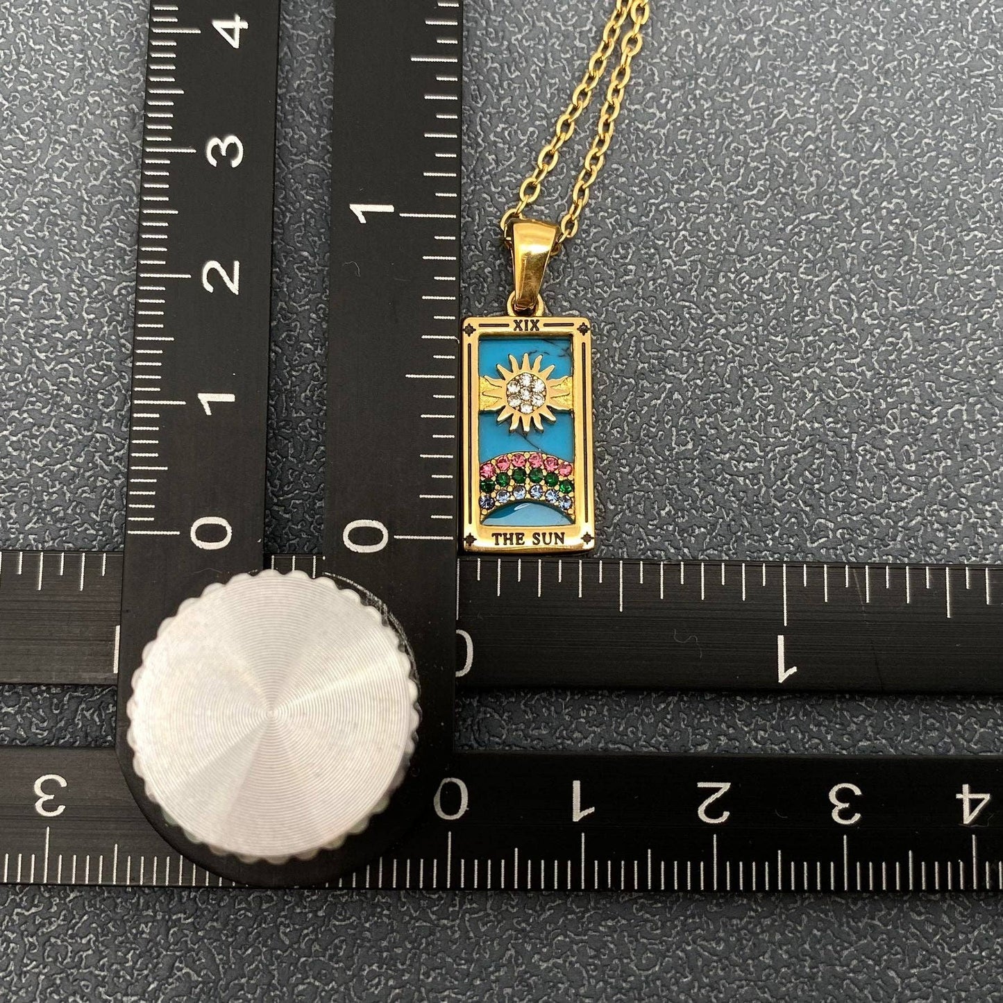 Star Moon Tarot 18K Gold Plated Steel Necklace -FGS/MS