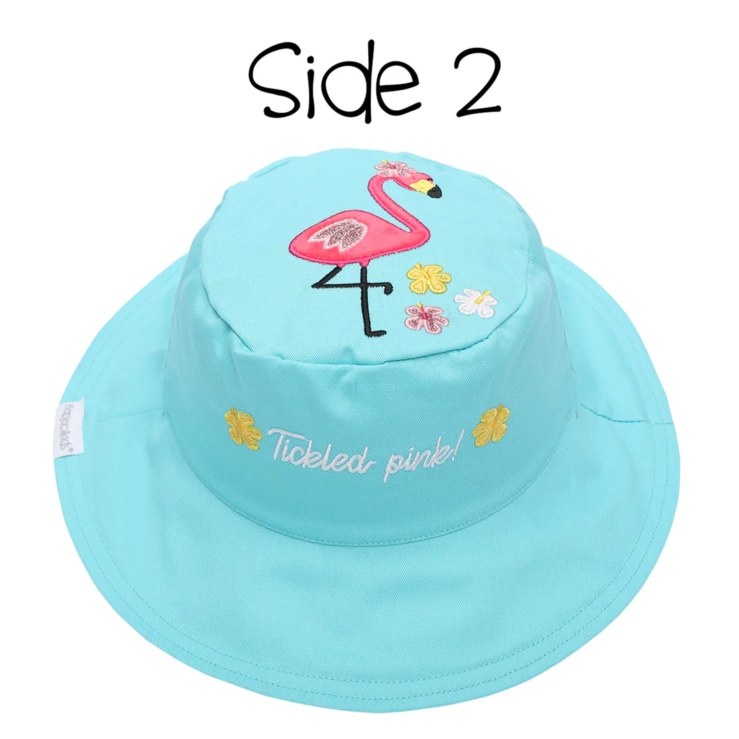 Reversible Kids UPF50+ Sun Hat PINEAPPLE/FLAMINGO