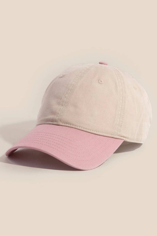 Two Tone Color Block Baseball Cap
