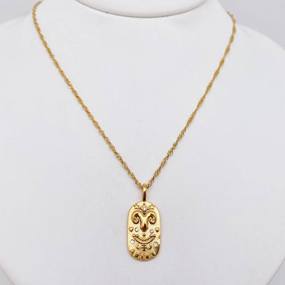 Zodiac Design 18K Gold Plated 12 Constellation Necklace -FGS