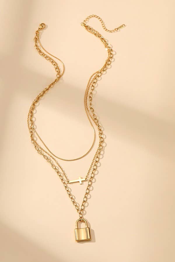 18K STAINLESS STEEL TARNISH FREE LAYERED NECKLACE |