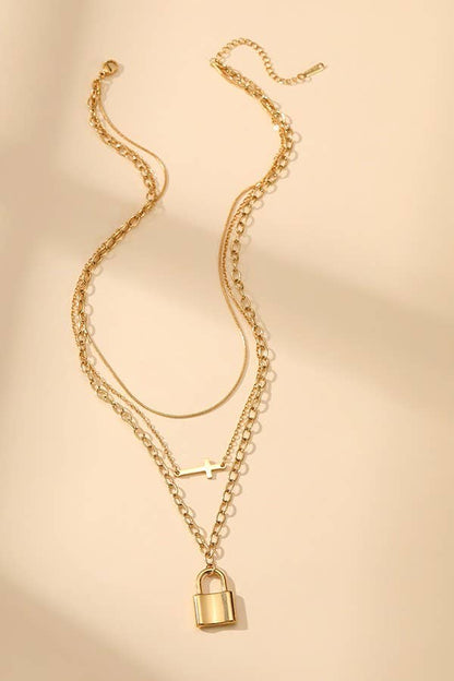 18K STAINLESS STEEL TARNISH FREE LAYERED NECKLACE |