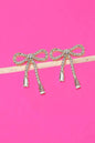 BOUCLES D'OREILLES PENDANTES EN FORME DE NŒUD EN STRASS | 80E2433