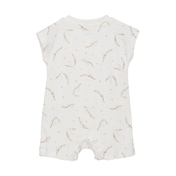 Fixoni: Romper, White And Wheat Pattern