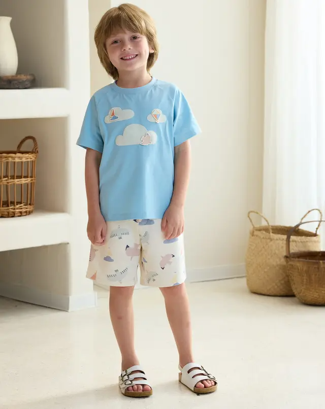Quick Dry Cooling Cotton Raglan Short Sleeve Tee- Forget Me Not