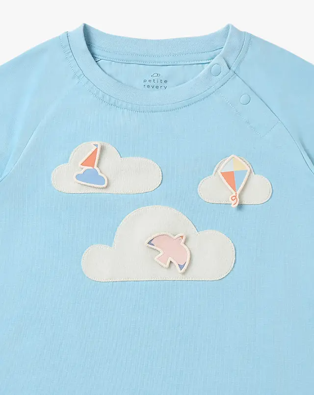 Quick Dry Cooling Cotton Raglan Short Sleeve Tee- Forget Me Not