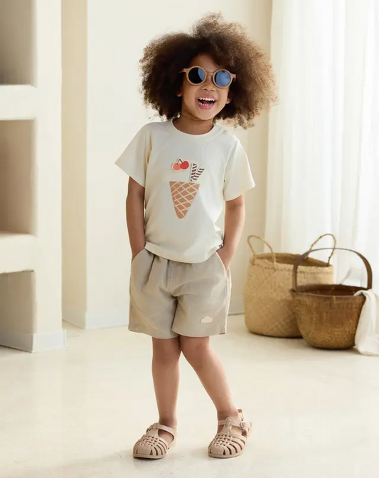 Quick Dry Cooling Cotton Raglan Short Sleeve Tee- Icecream