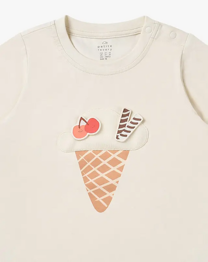 Quick Dry Cooling Cotton Raglan Short Sleeve Tee- Icecream