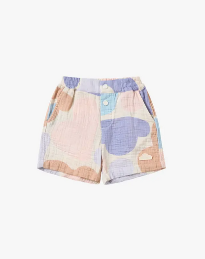 Wrinkled Muslin Shorts - Cloudy Seashells