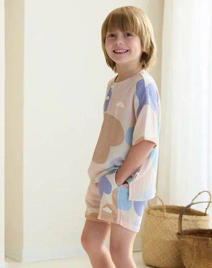 Wrinkled Muslin Short Sleeve Tee