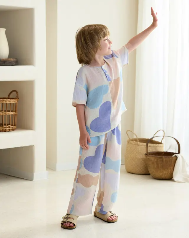 Wrinkled Muslin Short Sleeve Tee