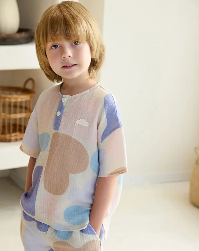 Wrinkled Muslin Short Sleeve Tee