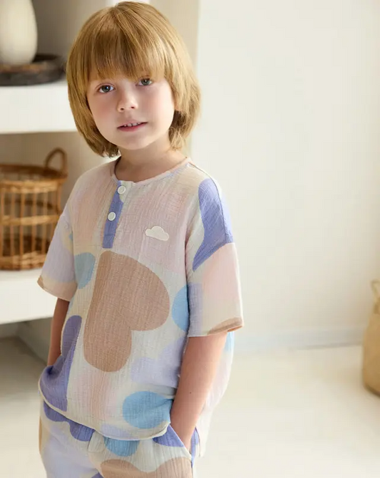 Wrinkled Muslin Short Sleeve Tee