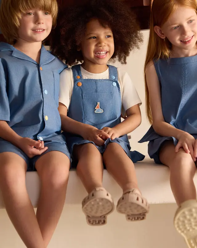 Denim Dress Overalls- Sailboat