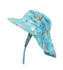Flap Jack Kids: Sun Hat With Neck Cape, Jellyfish
