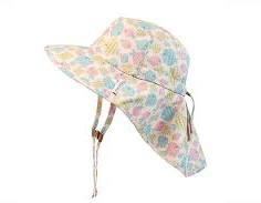 Flap Jack Kids: Sun Hat With Neck Cape, Kissing Fish