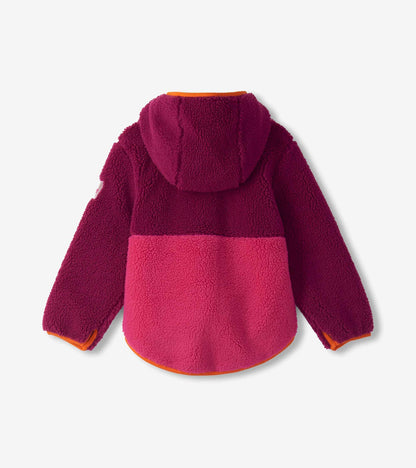 Hatley: Raspberry Radiance Faux Sherpa Hooded Jacket