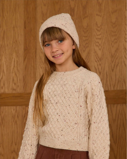 Cable Knit Sweater || Natural Speckled
