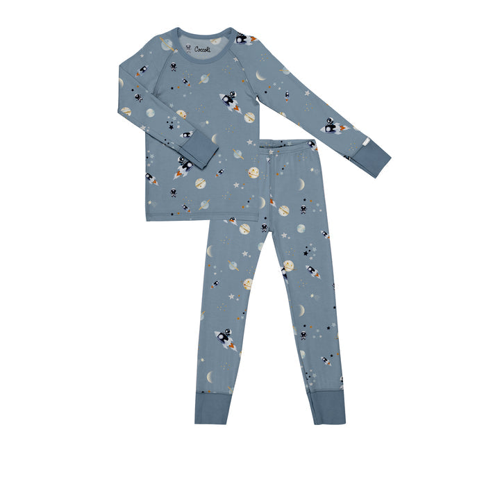 Coccoli: Astronaut On Steel Blue Pyjama Set