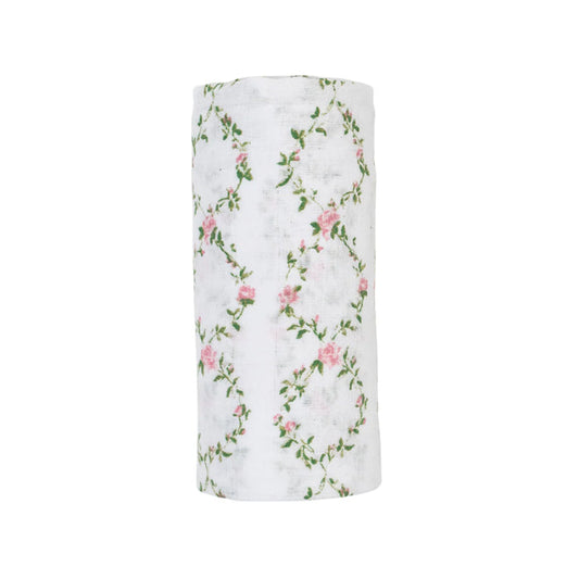 Lulujo: Swaddle Blanket Muslin Cotton Rose Trellis