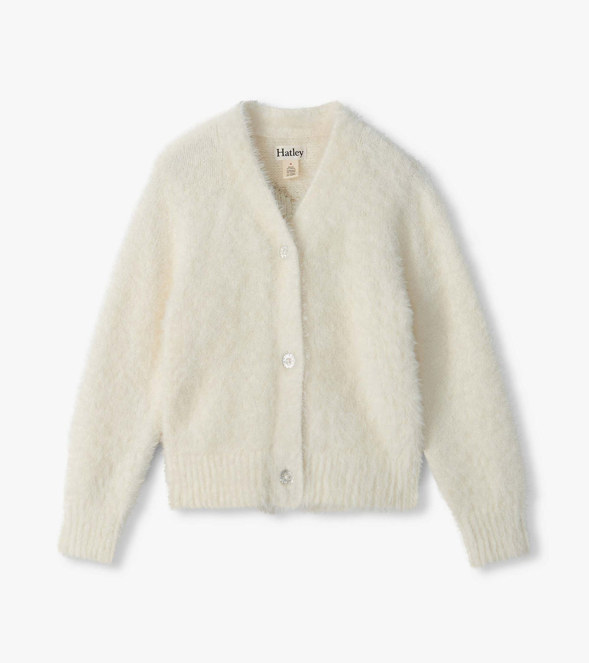 Hatley: Gold Heart Fuzzy Shrunken Cardigan