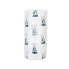 Lulujo: Swaddle Blanket Muslin Cotton Sailboat