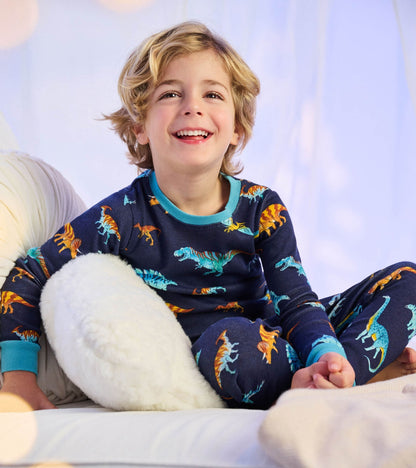 Hatley: Colourful Dinos Cotton Rib Pajama Set