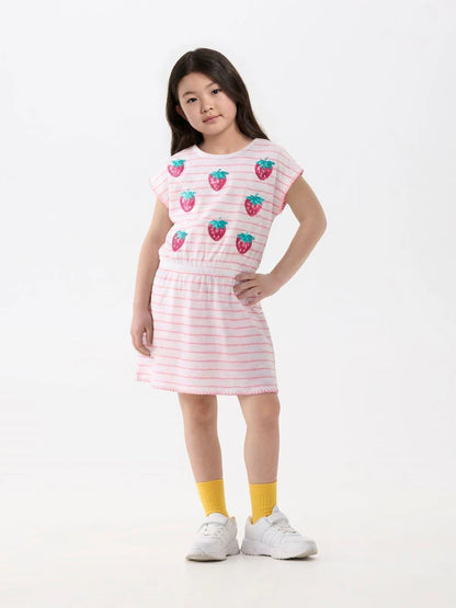 Strawberry Stripes Clinched Waist Dress- Hatley