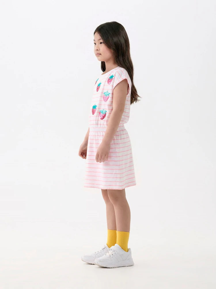 Strawberry Stripes Clinched Waist Dress- Hatley