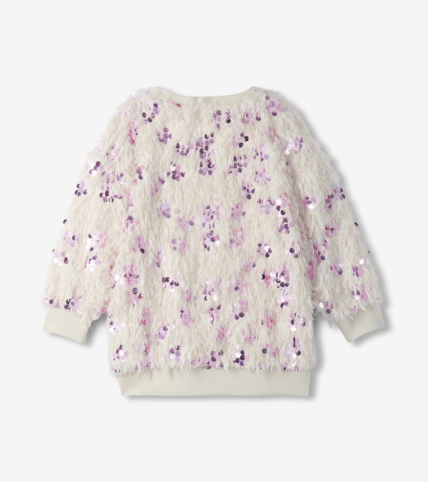 Hatley: Pink Sequins On Cream Feathers Pullover