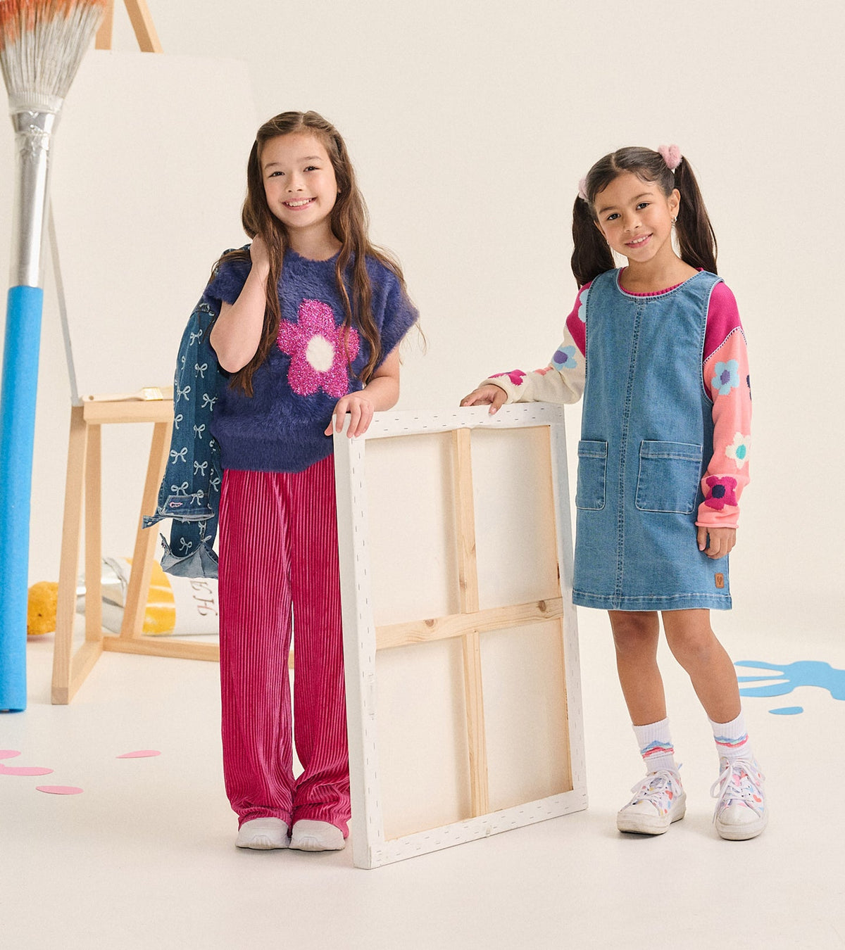 Hatley: Pink Pleated Velour Relaxed Pants
