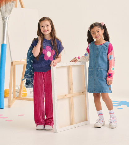Hatley: Pink Pleated Velour Relaxed Pants